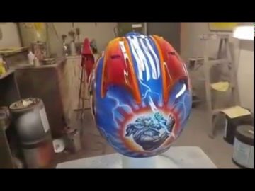 Custom Airbrushed Motorcycle Helmet for a Pro Rider